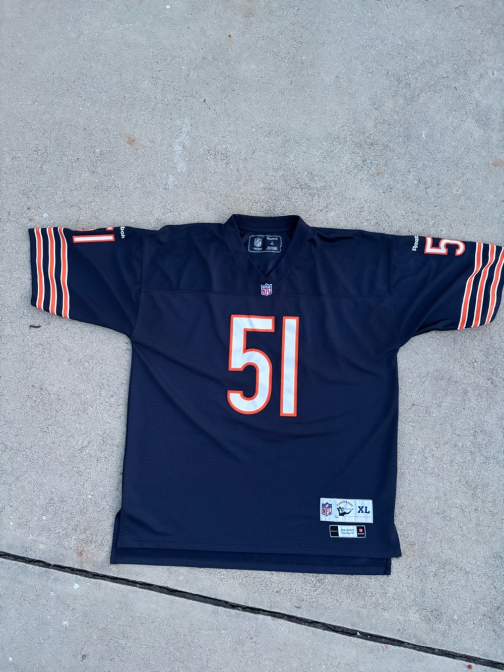 Vintage Reebok Chicago Bears Dick Butkus #51 NFL Jersey Size XL Navy Orange Sewn - Picture 2 of 6